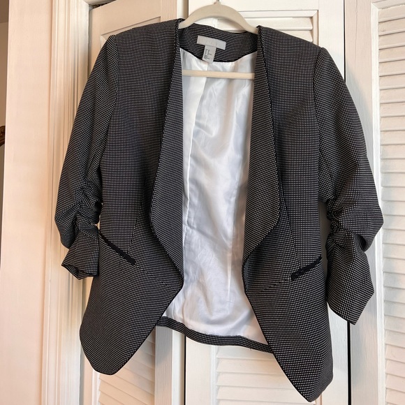H&M black and white size 10 blazer - Picture 2 of 5